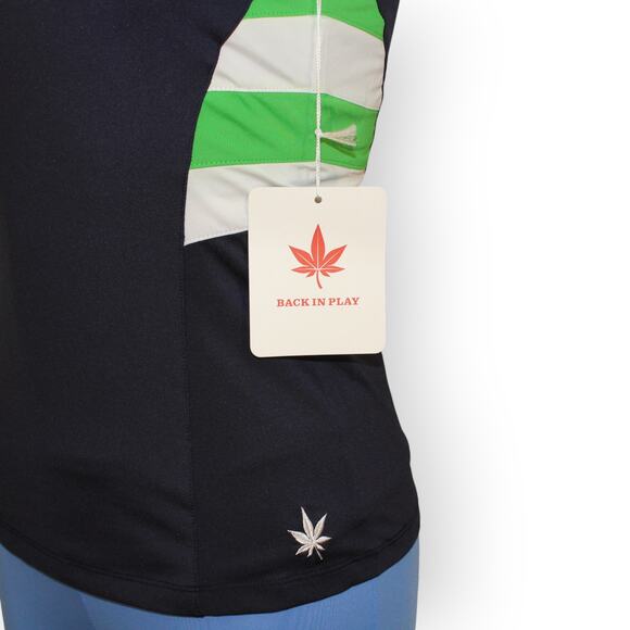 BOAST USA Womens Active Cross Tank Small Navy Green White Stretch Bra - Picture 6 of 9